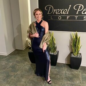 Aqua Formal sequined dress